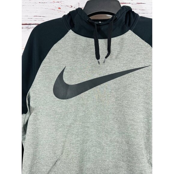 Nike Dri-Fit Gray & Black Pullover Hoodie Sweatshirt L - Picture 7 of 8